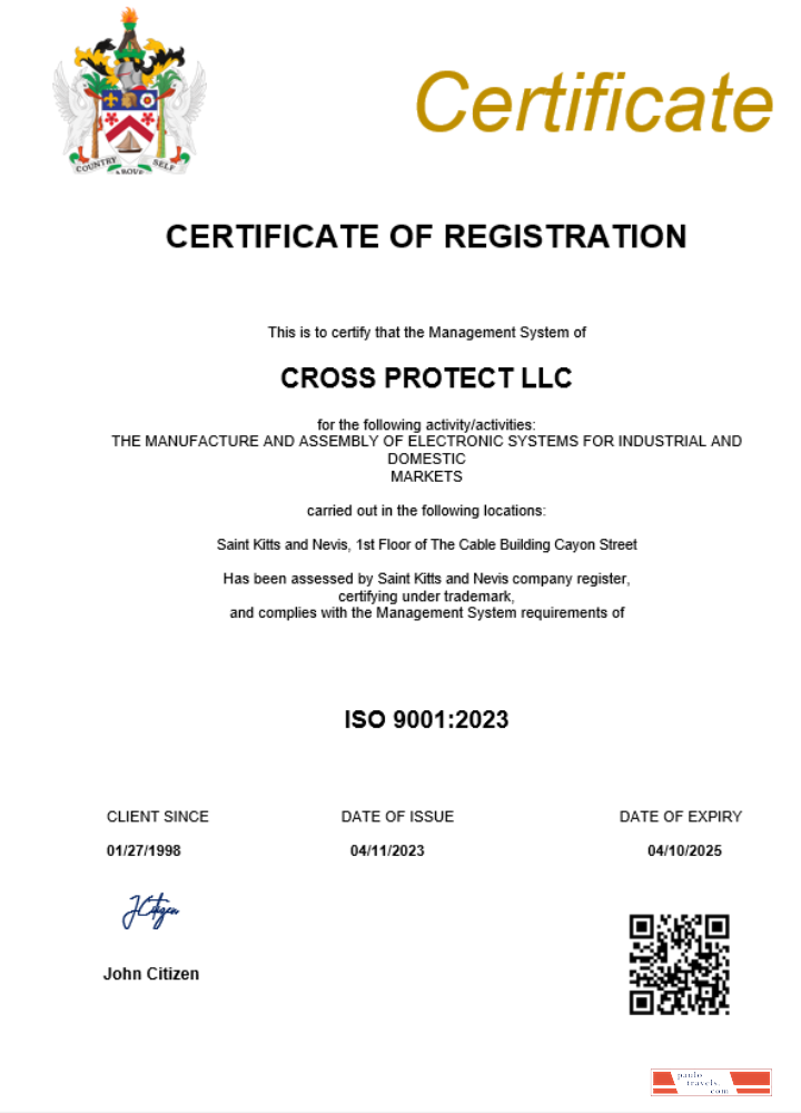 Saint Kitts and Nevis business registration certificate Word and PDF template